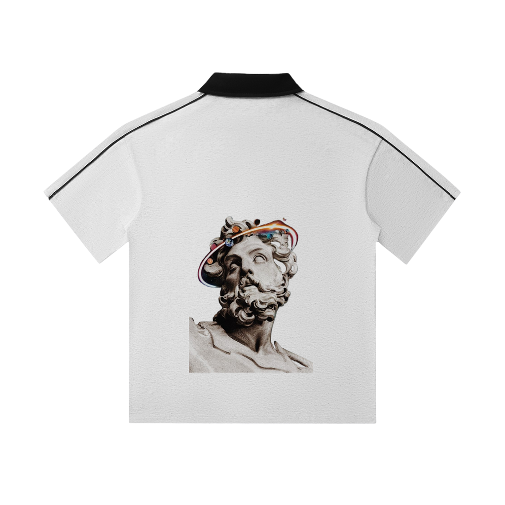 Contrast Collar Short-Sleeve Polo Shirt