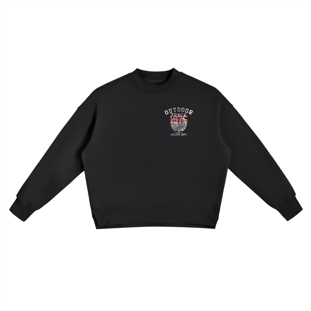 Fleece Side Slit Crewneck Sweatshirt