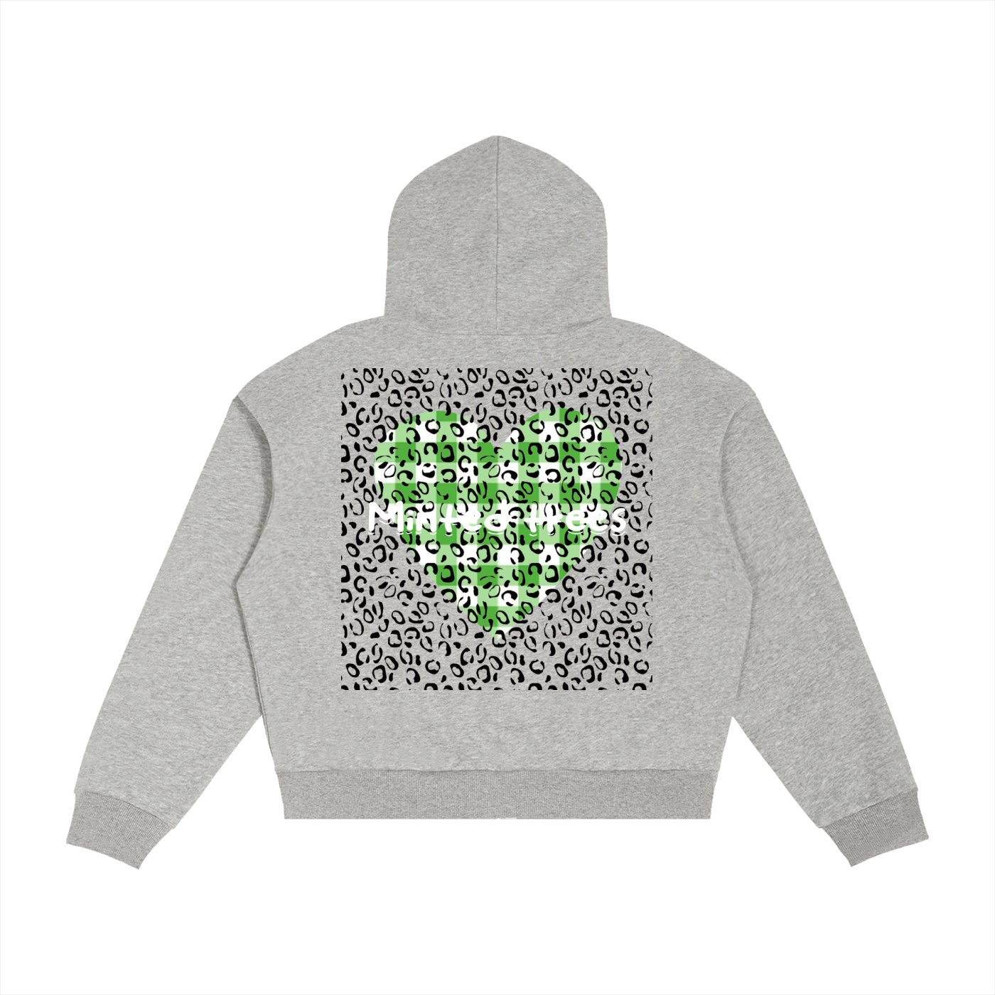 Contrast Plaid Boxy Zip Hoodie