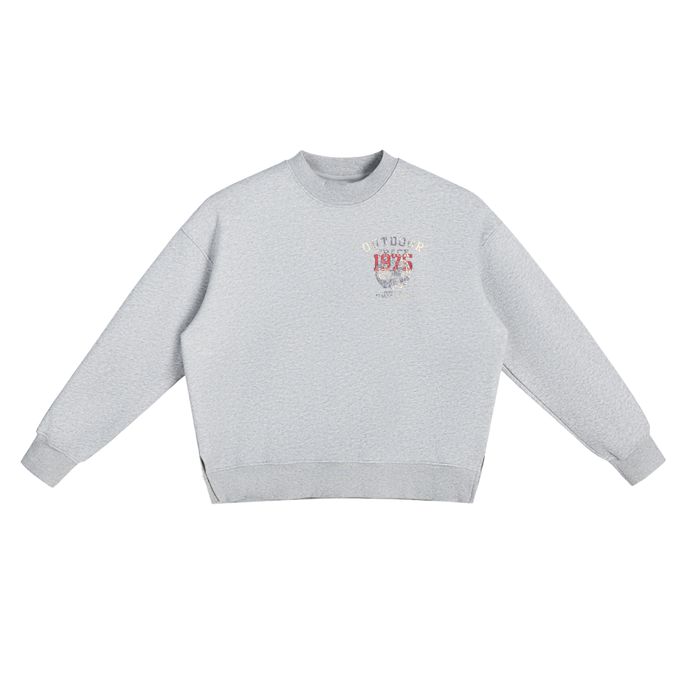 Fleece Side Slit Crewneck Sweatshirt