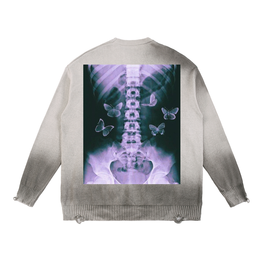 Sun Fade Distressed Ripped Crewneck sweater