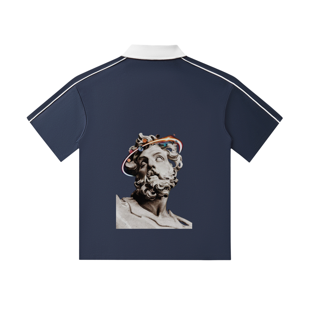 Contrast Collar Short-Sleeve Polo Shirt