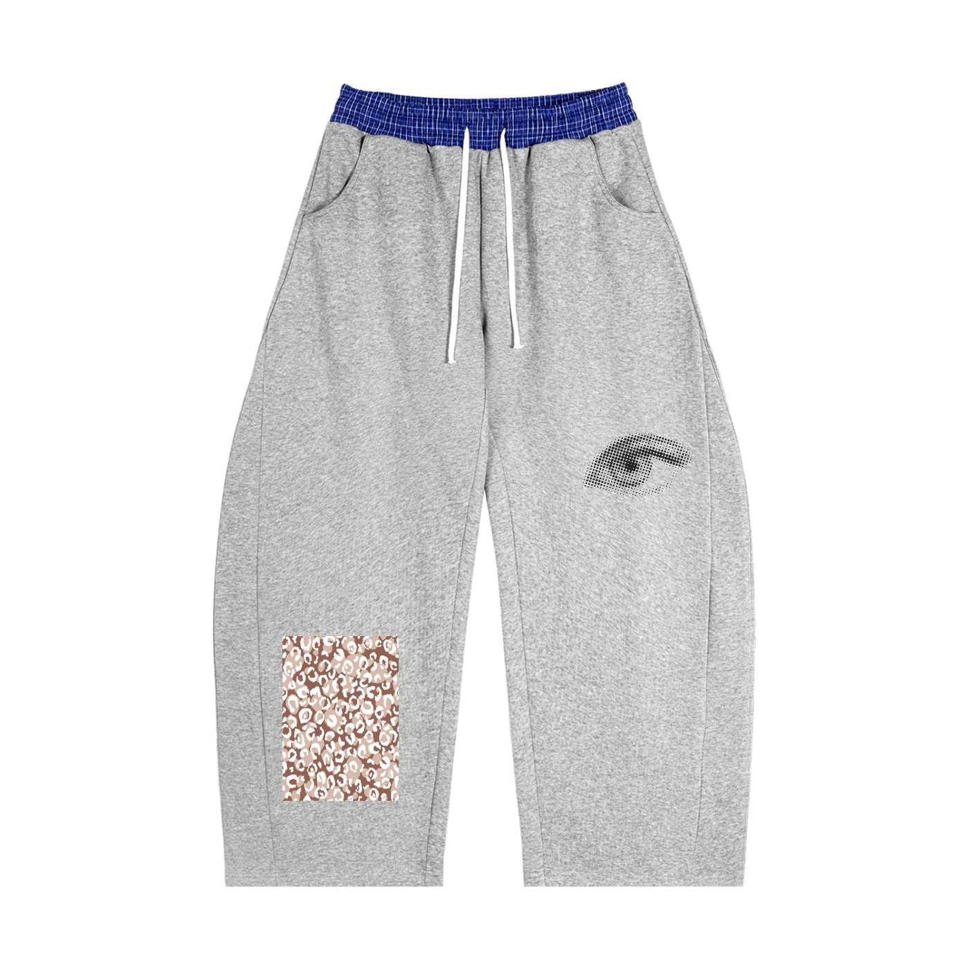 Plaid Waistband Barrel Sweatpants