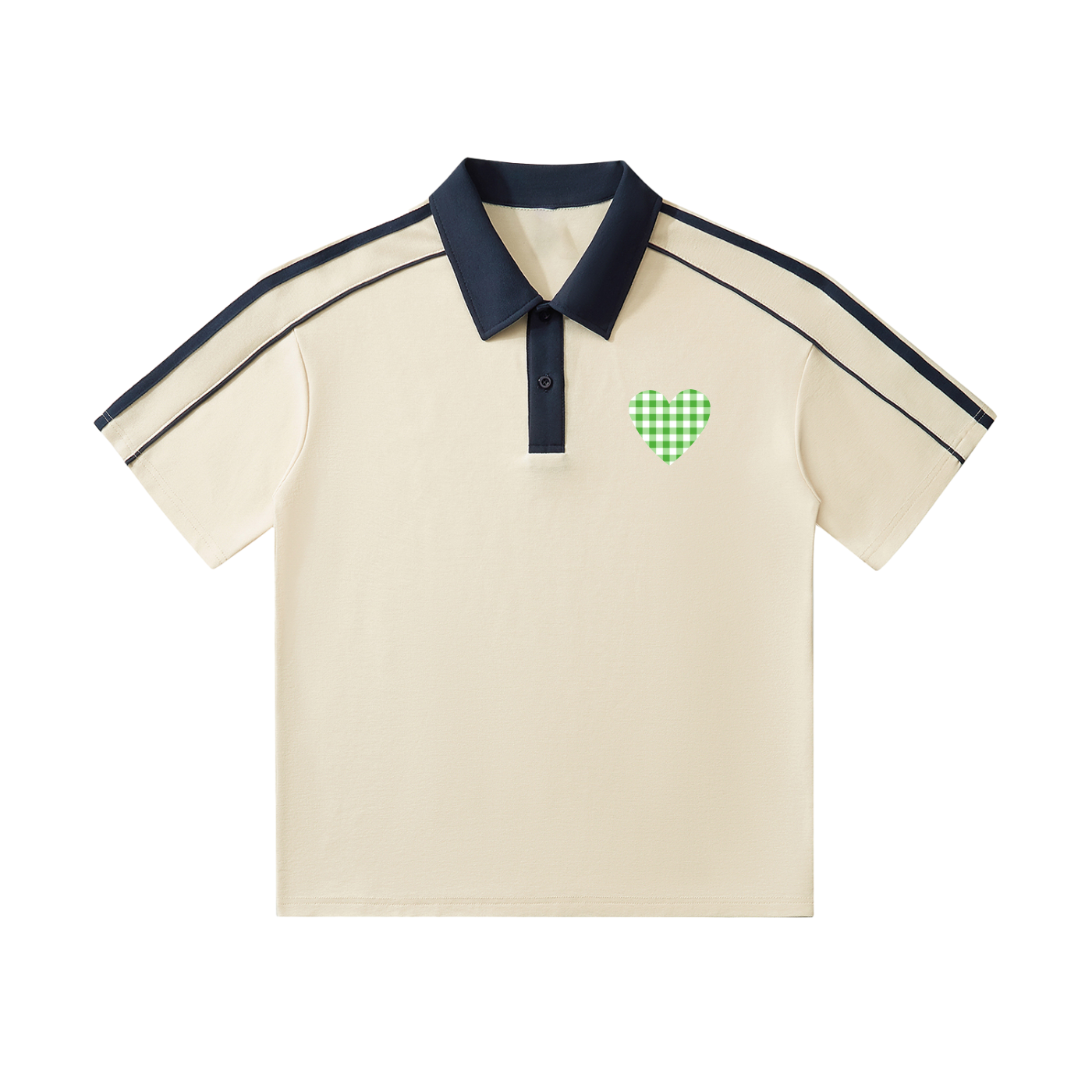 Contrast Collar Short-Sleeve Polo Shirt