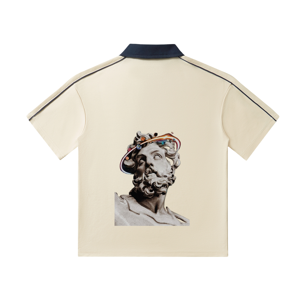 Contrast Collar Short-Sleeve Polo Shirt