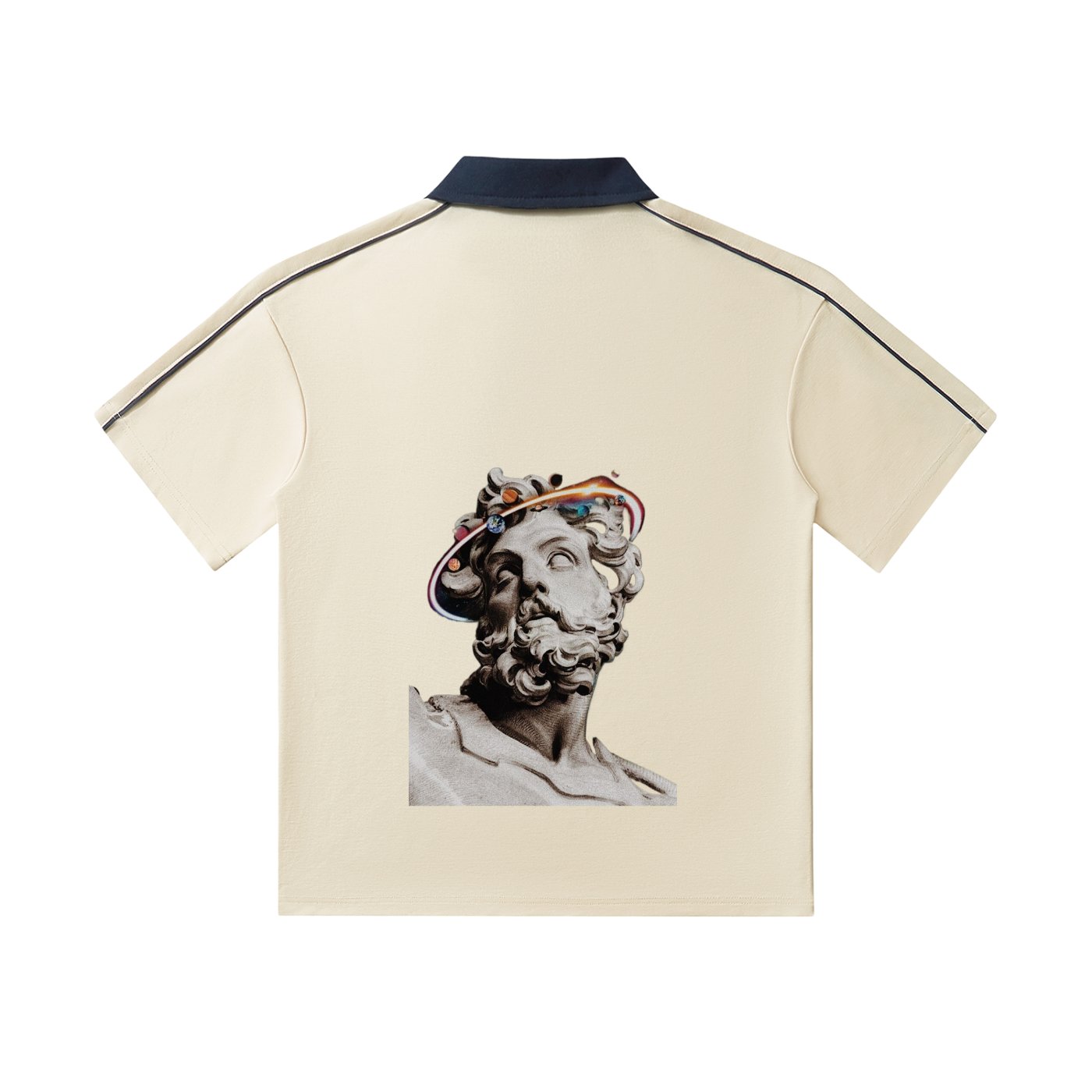 Contrast Collar Short-Sleeve Polo Shirt