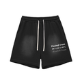 Sun Fade Raw Edge Cotton Shorts