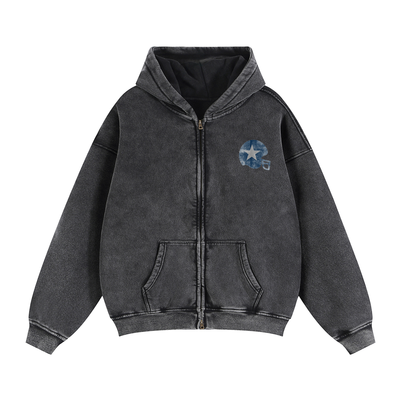 Zip-Through Boxy Fleece Hoodie