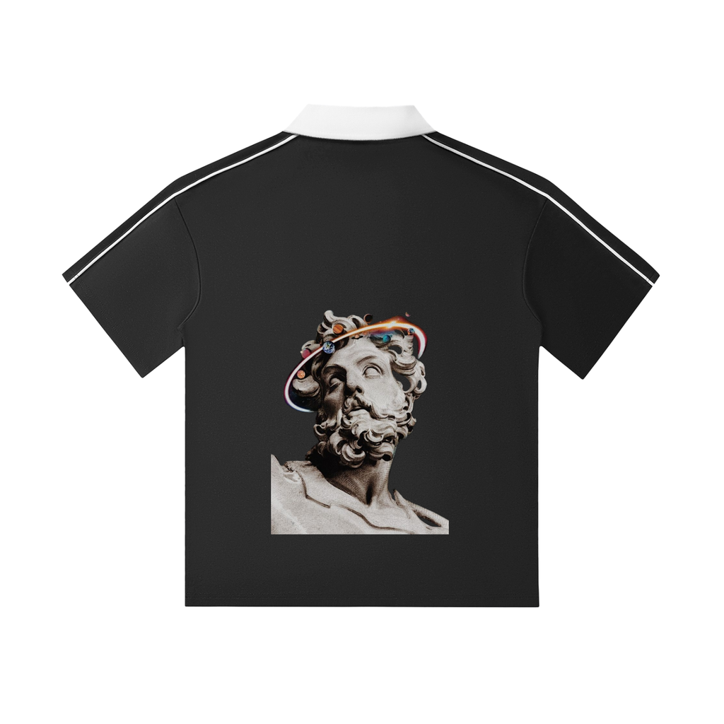 Contrast Collar Short-Sleeve Polo Shirt