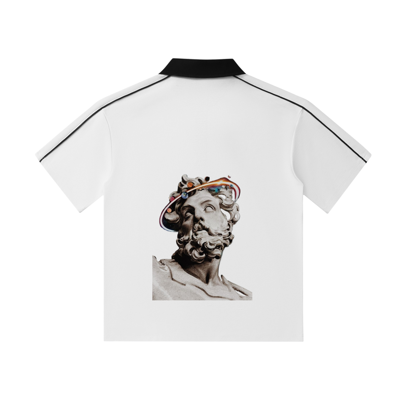 Contrast Collar Short-Sleeve Polo Shirt