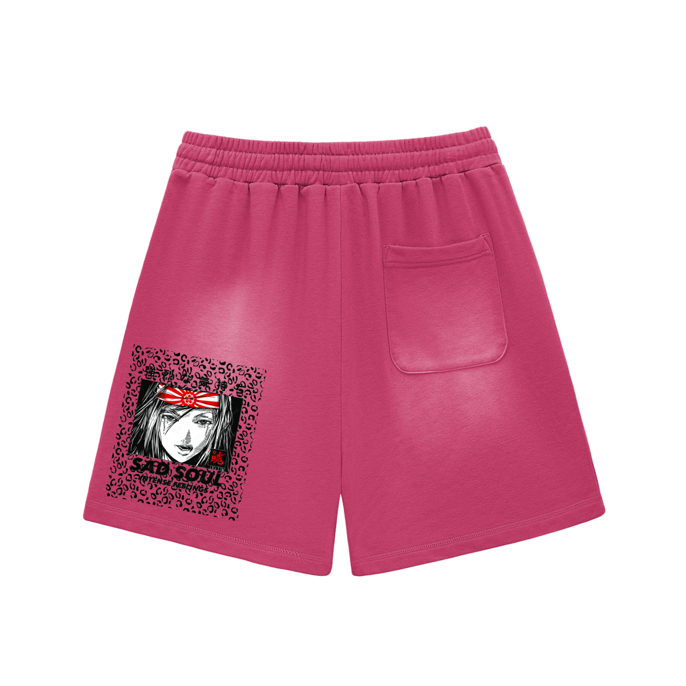 Sun Fade Raw Edge Cotton Shorts